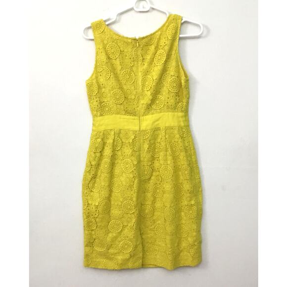 BODEN Yellow Floral Lace Sleeveless Sheath Dress Size 6R - Picture 3 of 8
